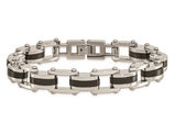 Men's Black Plated Bracelet in Stainless Steel 8.50 Inches